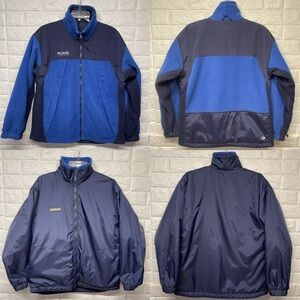 Columbia Tectonite Fleece Full Zip Reversible Jacket Blue/Black Boys 14/16 XL